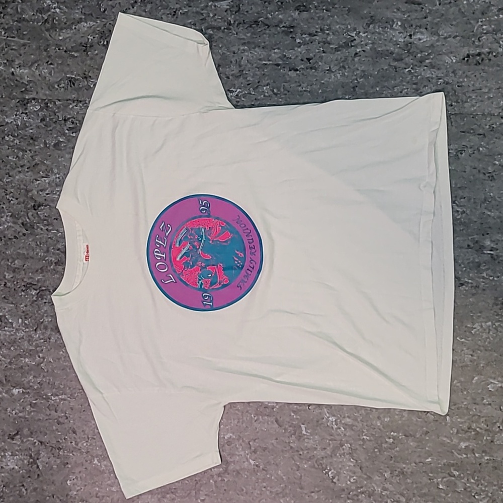 Vintage. Made in USA. Single-stitch. Hanes Heavyweight Tee. Lopez Reunion. XL